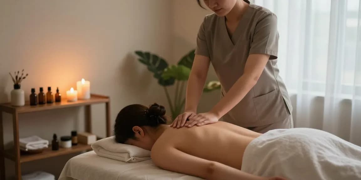 Relaxing 분당출장 massage therapy session in a serene studio with soothing ambiance.