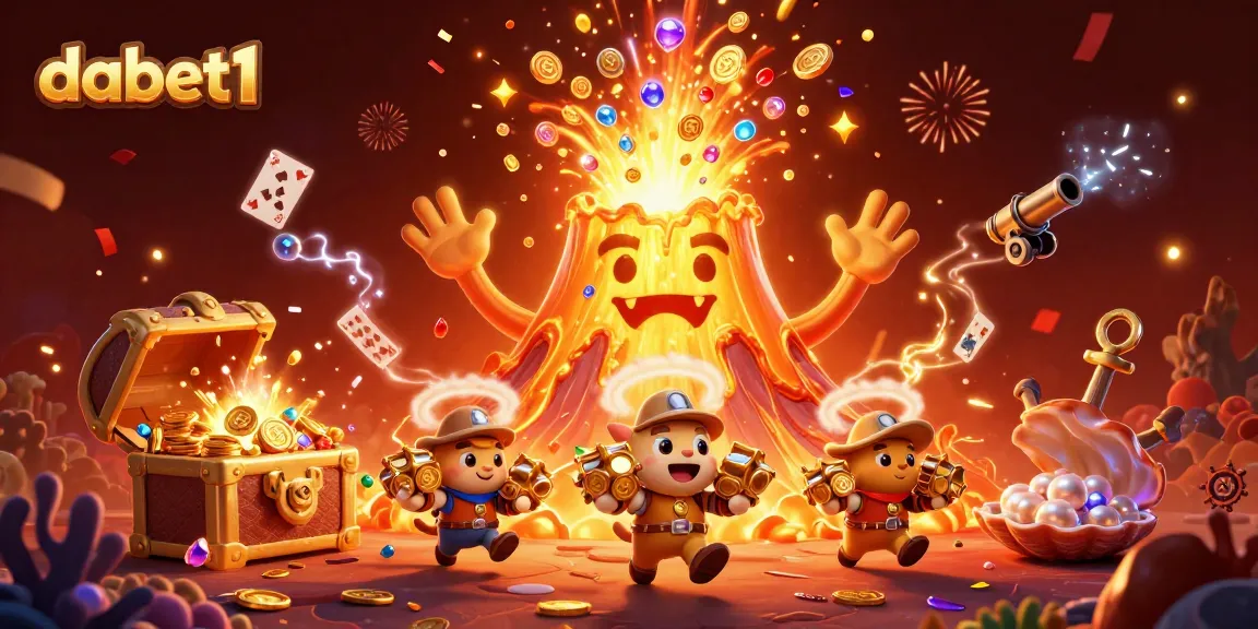 Engage with dabet1's thrilling 3D volcano eruption illustration, showcasing riches and adventure.