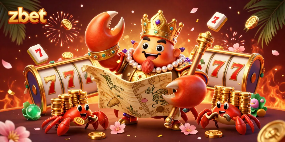 Experience zbet's vibrant casino energy with a golden crab emperor and enchanting elements.