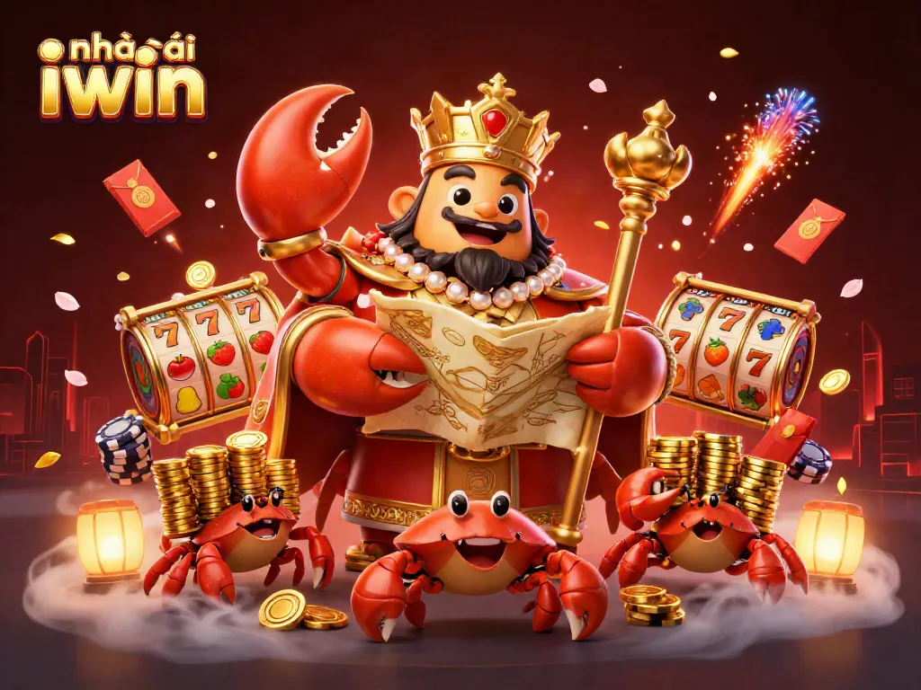 Engage with exciting games at nhà cái iwin, featuring a dynamic casino scene with vibrant characters and rich casino elements.