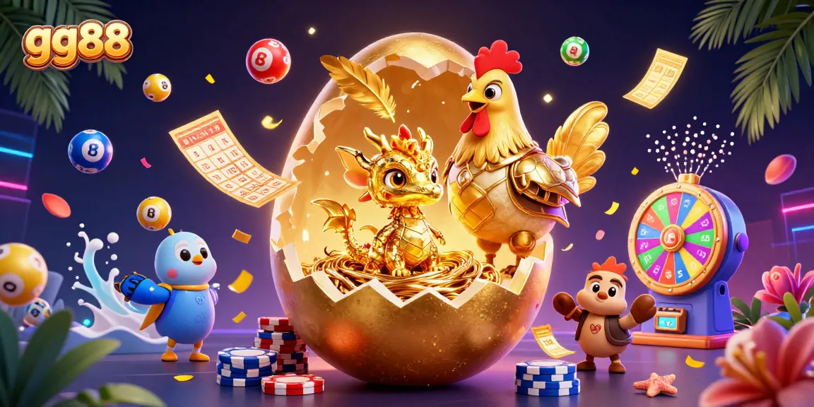 Experience winning at gg88 with a golden dragon revealing riches in a vibrant casino scene.