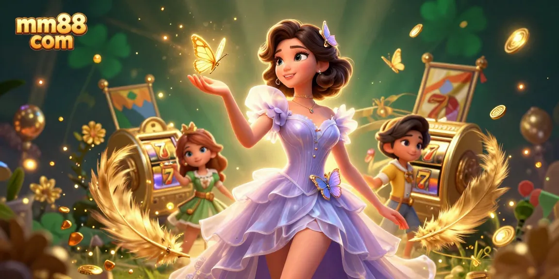 Experience mm88 com exciting wins with stunning Asian woman in casino-themed illustration.