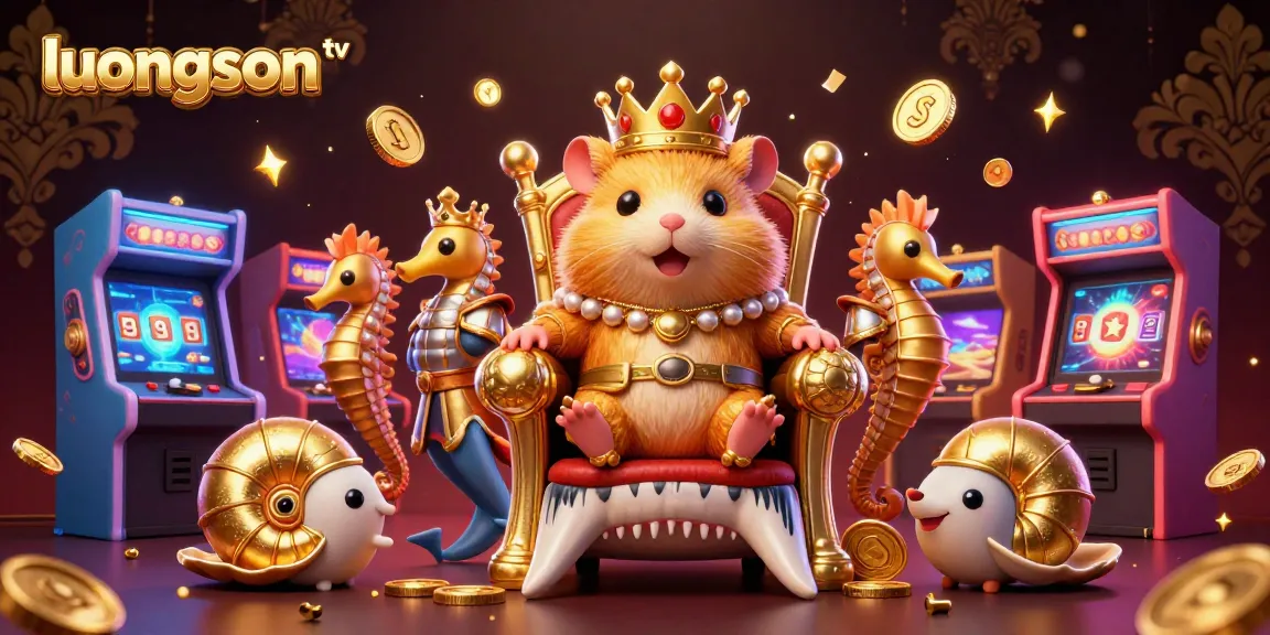 Experience live sports betting with luongson tv's vibrant hamster king throne scene featuring arcade game elements.