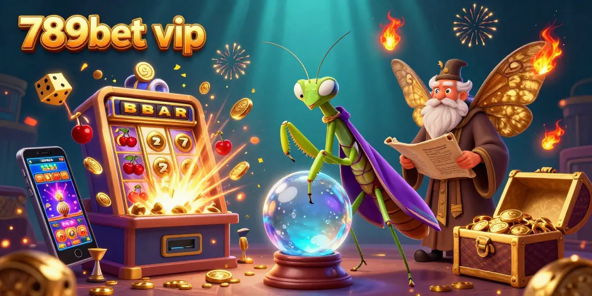 Players experience thrilling wins at 789bet vip with colorful slot elements in a mystical casino scene.