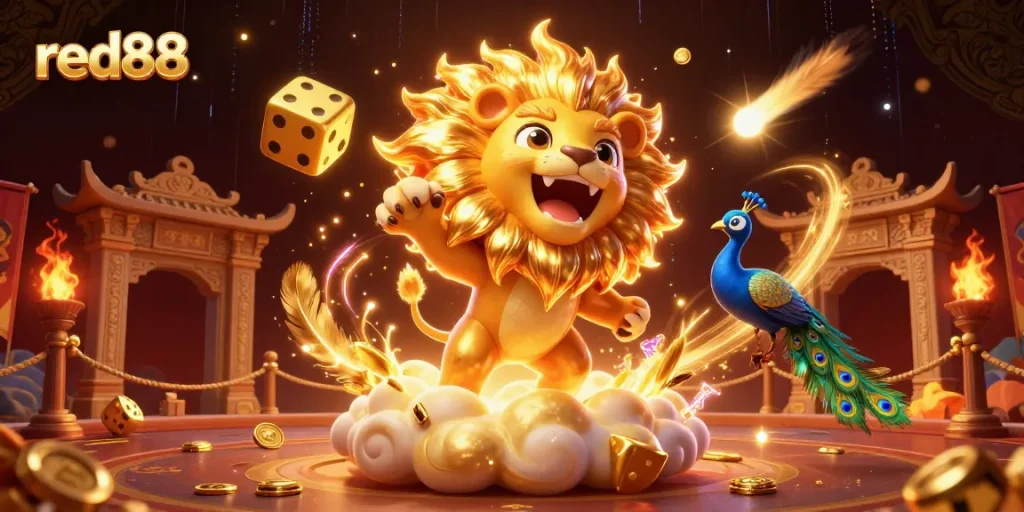 Experience exciting gaming with red88 in a vibrant casino scene featuring iconic elements.